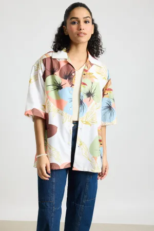 Tropical Print Women's Resort Shirt