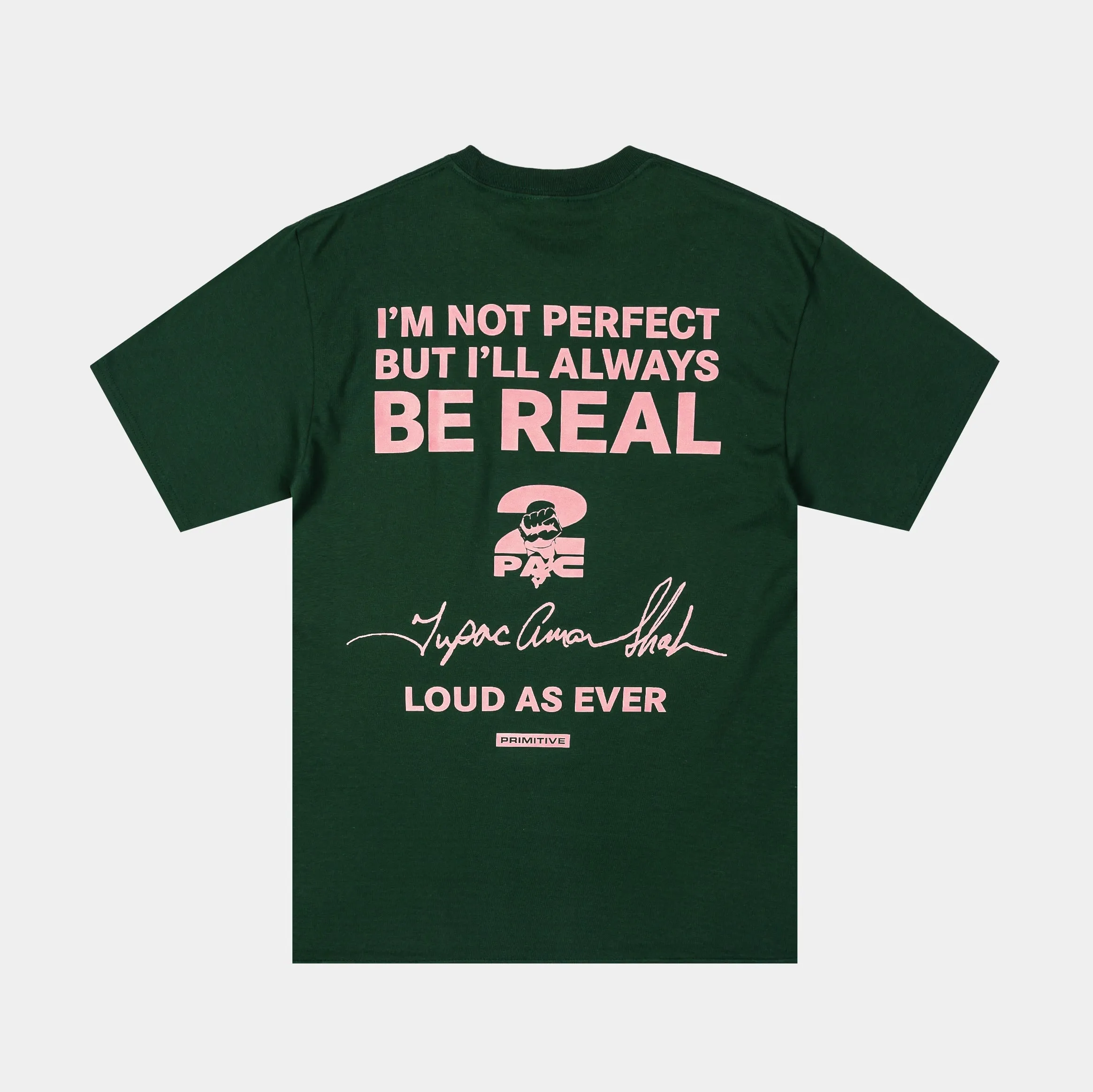 Tupac Truth Mens Short Sleeve Shirt (Green/White)