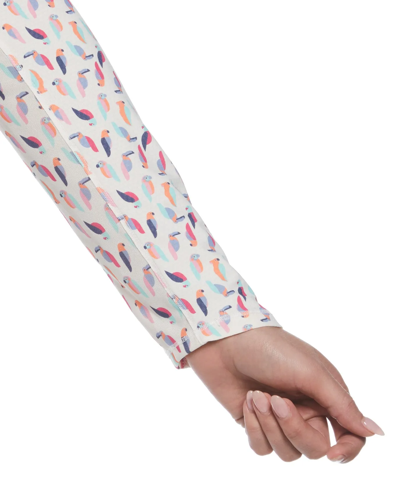 Women's Birdie And Eagle Print Golf Shirt In Brilliant White