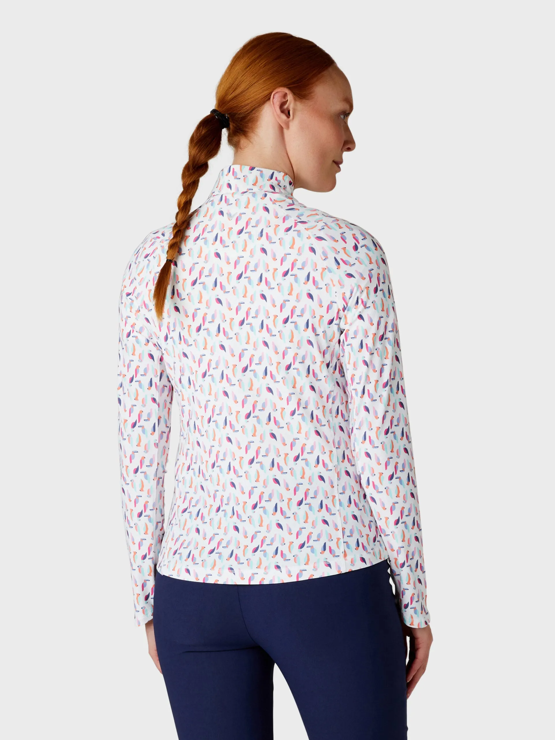 Women's Birdie And Eagle Print Golf Shirt In Brilliant White